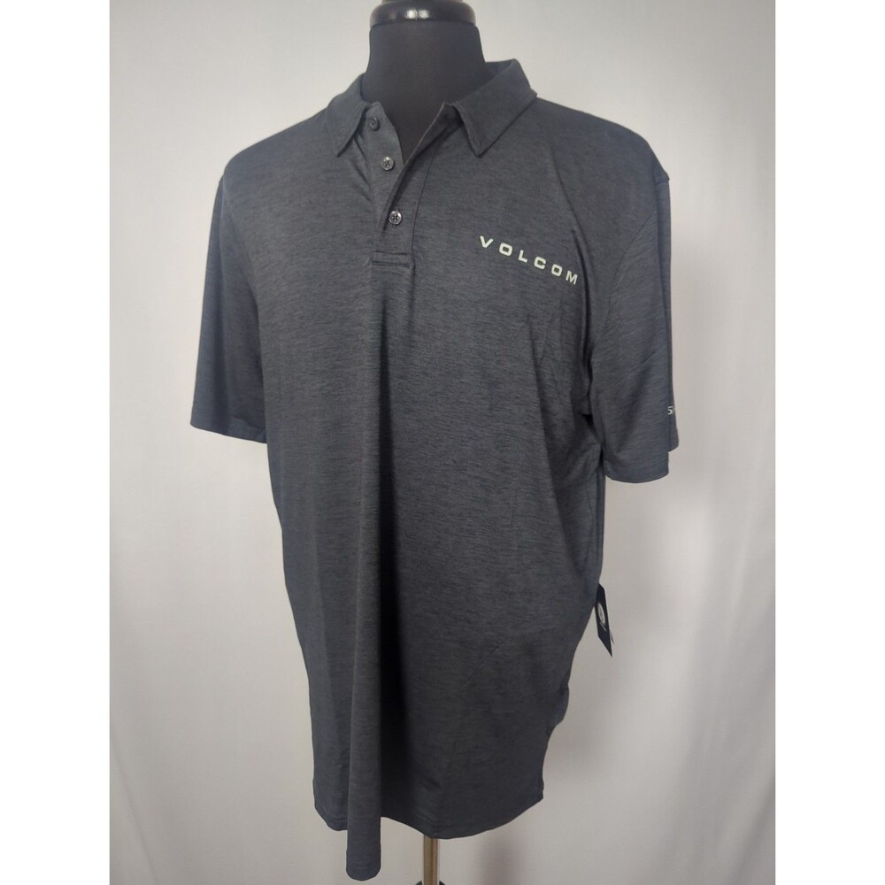 Volcom Polo Shirt Mens XL  Gray Short Sleeve Collared Performance